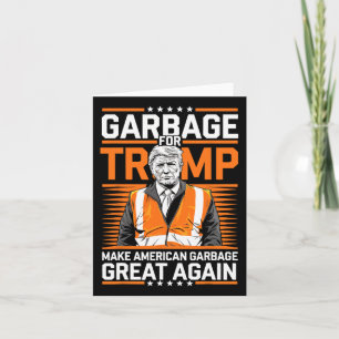 Donald Trump Garbage Orange Reflective Safety Vest Card