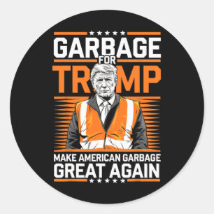 Donald Trump Garbage Orange Reflective Safety Vest Classic Round Sticker