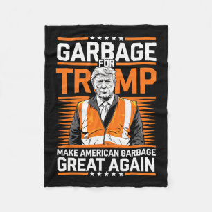 Donald Trump Garbage Orange Reflective Safety Vest Fleece Blanket
