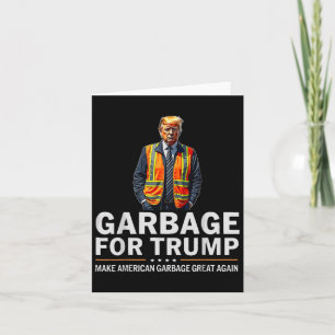 Donald Trump Garbyge Orange Reflective Safety Vest Card