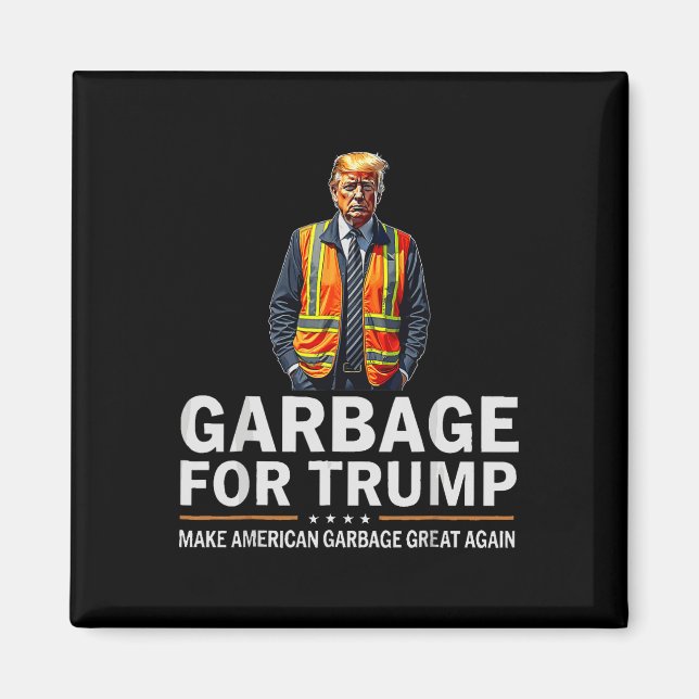 Donald Trump Garbyge Orange Reflective Safety Vest Magnet (Front)