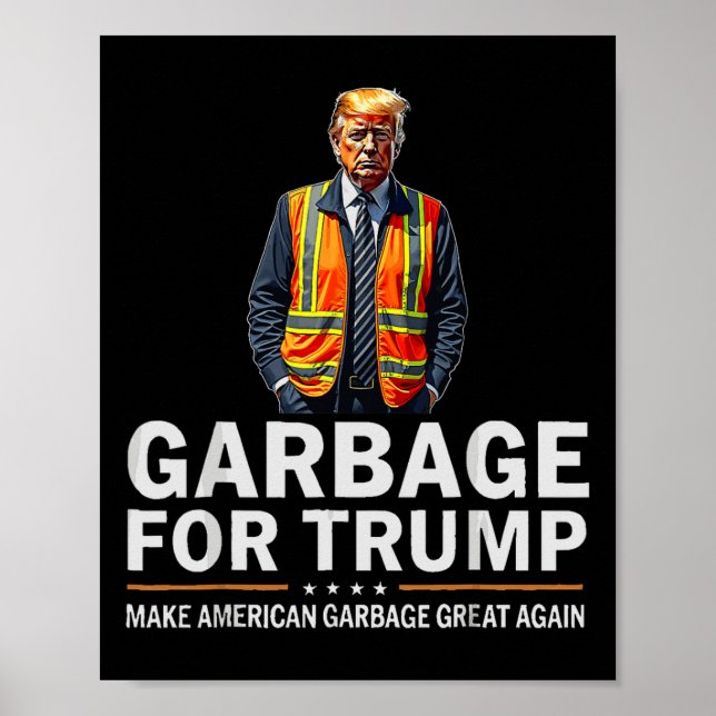 Donald Trump Garbyge Orange Reflective Safety Vest Poster (Front)