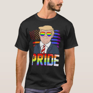 Donald Trump Gay Pride Month Usa Rainbow Flag Us L T-Shirt