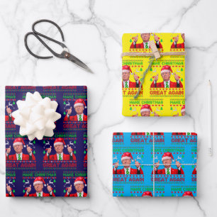 Donald Trump Gift Wrap, Make Christmas Great Again Wrapping Paper Sheet