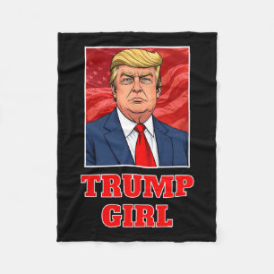 Donald Trump Girl Funny Great America President Su Fleece Blanket