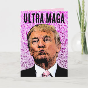 DONALD TRUMP GLITTER BIRTHDAY GREETING CARD