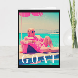 Donald Trump Goat Funny Artwork Art Meme Retro  Card