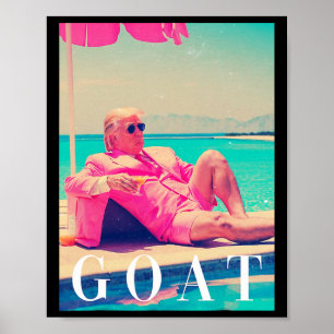 Donald Trump Goat Funny Artwork Art Meme Retro Poster