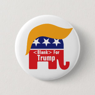 Donald Trump GOP Elephant Hair - Add Custom Text 6 Cm Round Badge
