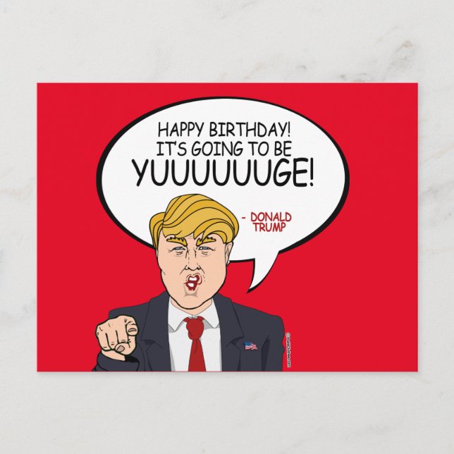 Donald Trump Greeting - Happy Birthday -.png Postcard (Front)