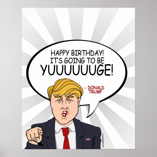 Donald Trump Greeting - Happy Birthday -.png Poster (Front)