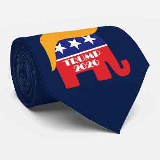 Donald Trump Hair GOP Elephant Logo 2020 Tie