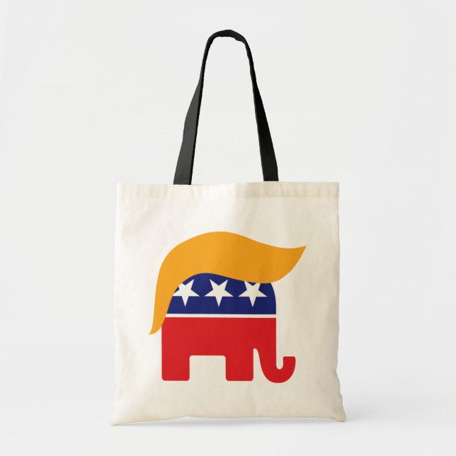 Donald Trump Hair GOP Elephant Logo Tote Bag (Front)