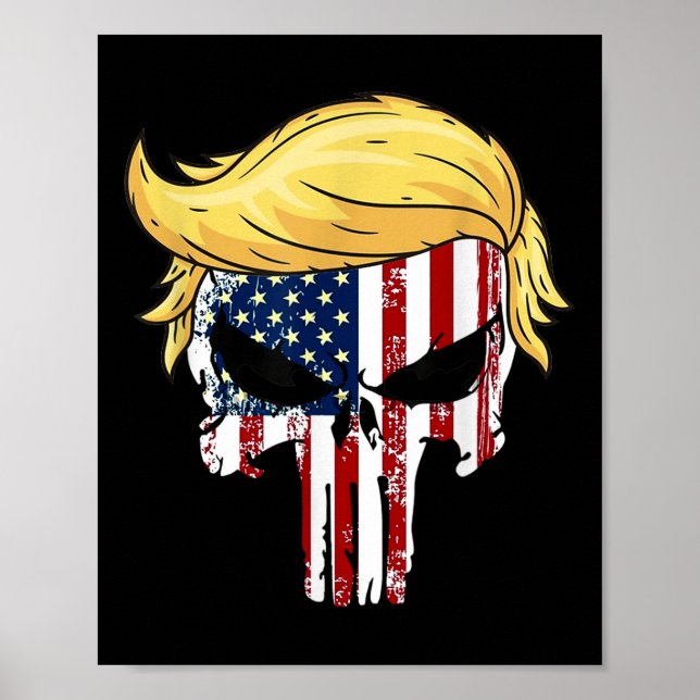 Donald Trump Hair President Skull Take America Bac Poster (Front)