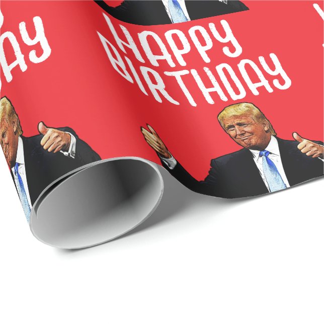 DONALD TRUMP HAPPY BIRTHDAY WRAPPING PAPER (Roll Corner)