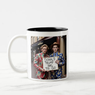 Donald Trump Has To Go Protesters protester Two-Tone Coffee Mug