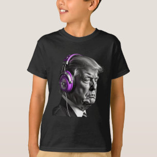 Donald Trump Headphones Funny President Dj Art  T-Shirt