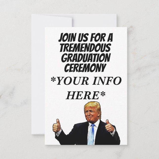 DONALD TRUMP HIGH SCHOOL GRADUATION INVITATIONS (Front)