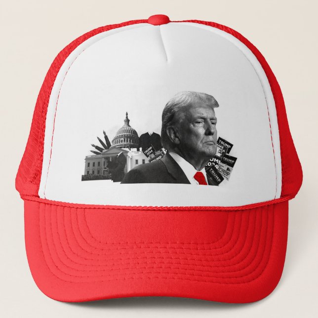 Donald Trump Image Printed Hat - Patriotic Merchan (Front)