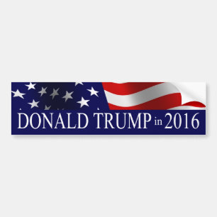 Donald Trump in 2016 USA Flag Bumper Sticker