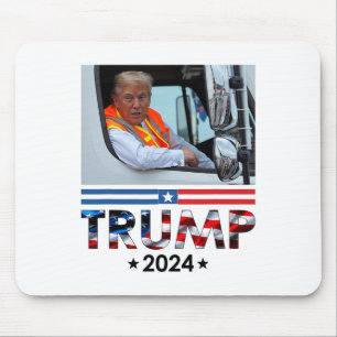 Donald Trump In Garbyge Truck Team Garge For Trump Mouse Mat
