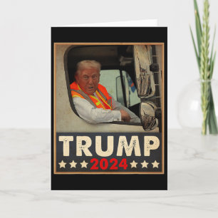 Donald Trump In Garge Truck Team Garge For Trump 2 Card