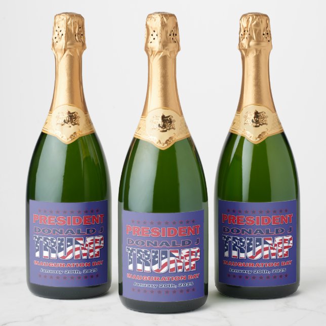 Donald Trump Inauguration 2025 Sparkling Wine Label (Bottles)