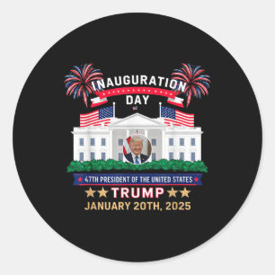 Donald Trump Inauguration Day 2025 47th President Classic Round Sticker
