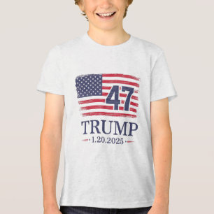 Donald Trump Inauguration Day 2025 47th President Tri-Blend Shirt