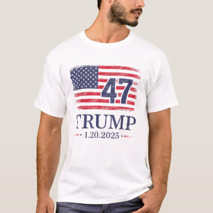 Donald Trump Inauguration Day 2025 47th USA Flag T-Shirt