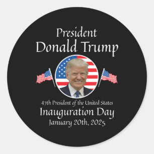 Donald Trump Inauguration Day 2025 47th Usa Presid Classic Round Sticker