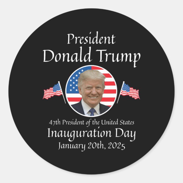 Donald Trump Inauguration Day 2025 47th Usa Presid Classic Round Sticker (Front)