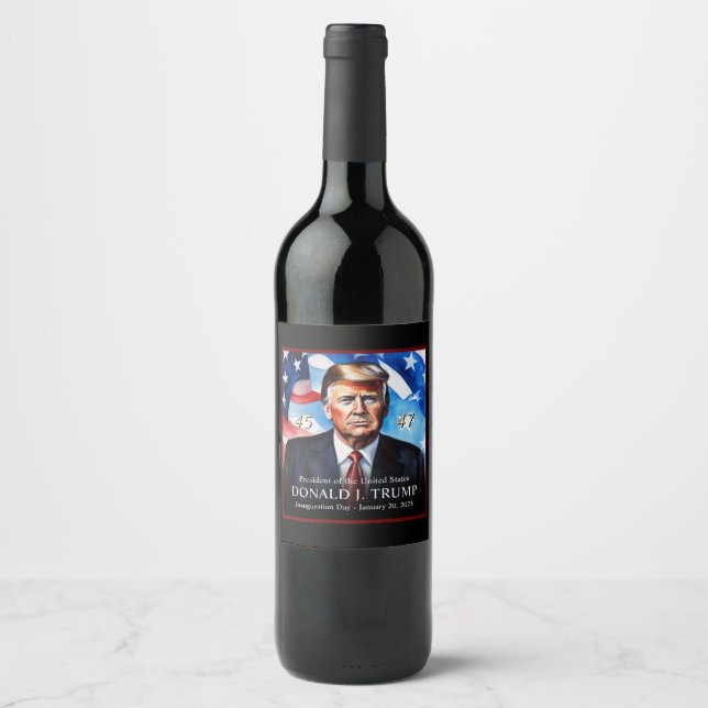 Donald Trump Inauguration Day Collectable Wine Label (Front)