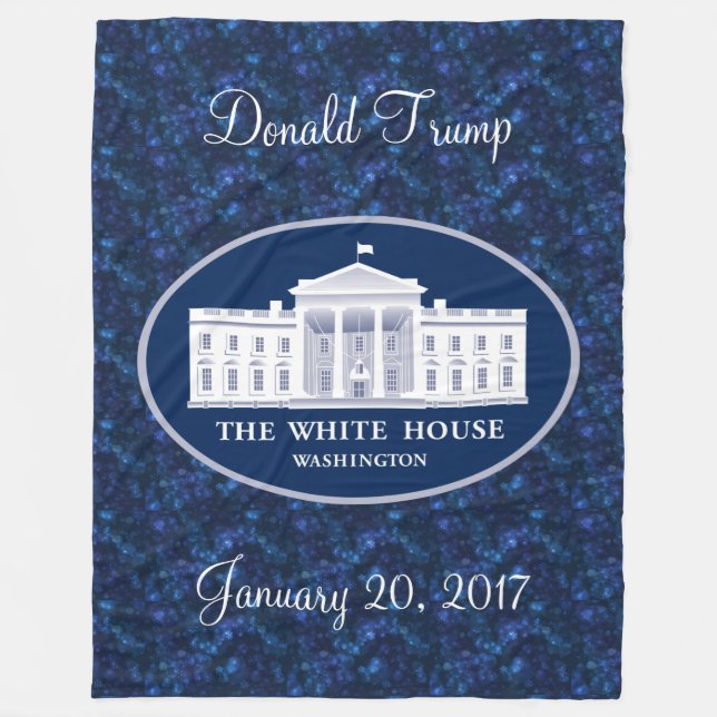 Donald Trump Inauguration Day & White House Fleece Blanket (Front)