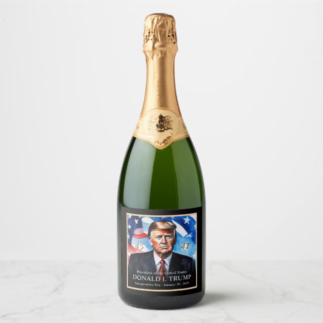 Donald Trump Inauguration Novelty Champagne Sparkling Wine Label (Front)