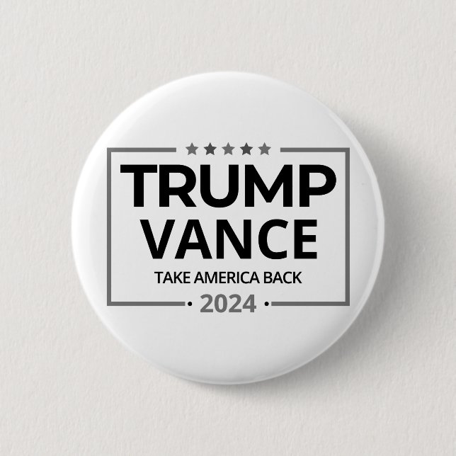 Donald Trump JD Vance 2024  6 Cm Round Badge (Front)