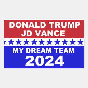 Donald Trump JD Vance 2024 Rectangular Sticker