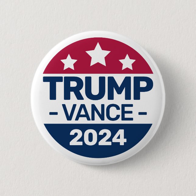 Donald Trump JD Vance 2024 Republican Presidential 6 Cm Round Badge (Front)