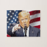 Donald Trump Jigsaw Puzzle<br><div class="desc">Portrait of Donald Trump,  which can be placed on various items</div>