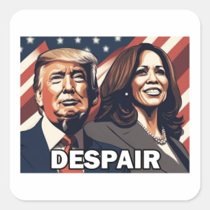 Donald Trump Kamala Harris Despair Square Sticker