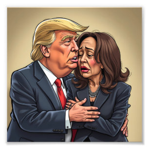 Donald Trump Kamala harris Photo Print