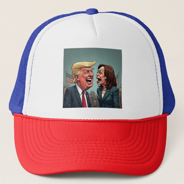 Donald Trump Kamala harris  Trucker Hat (Front)