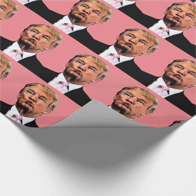 DONALD TRUMP KISS BIRTHDAY WRAPPING PAPER (Corner)
