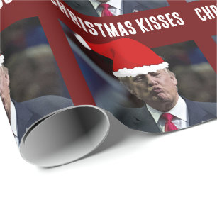 DONALD TRUMP KISS CHRISTMAS  WRAPPING PAPER
