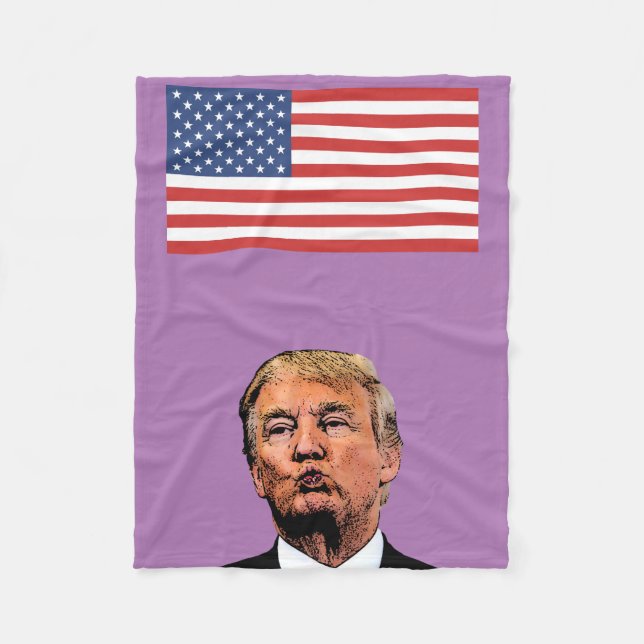 DONALD TRUMP KISS FLEECE BLANKET (Front)