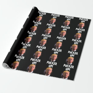 DONALD TRUMP KISS FUNNY WRAPPING PAPER