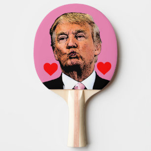 DONALD TRUMP KISS VALENTINE'S DAY PING PONG PADDLE