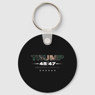 Donald Trump Leopard Print Greatest Comeback Women Key Ring