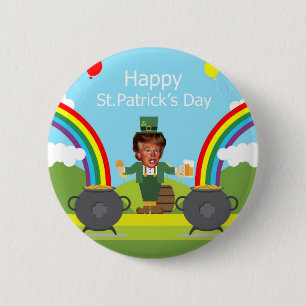 donald trump leprechaun 6 cm round badge