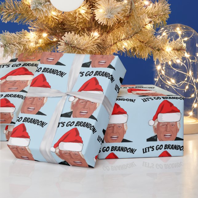 DONALD TRUMP LET'S GO BRANDON CHRISTMAS WRAPPING PAPER (Holidays)
